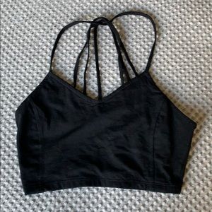 American Eagle Black Strappy Crop Top sz S